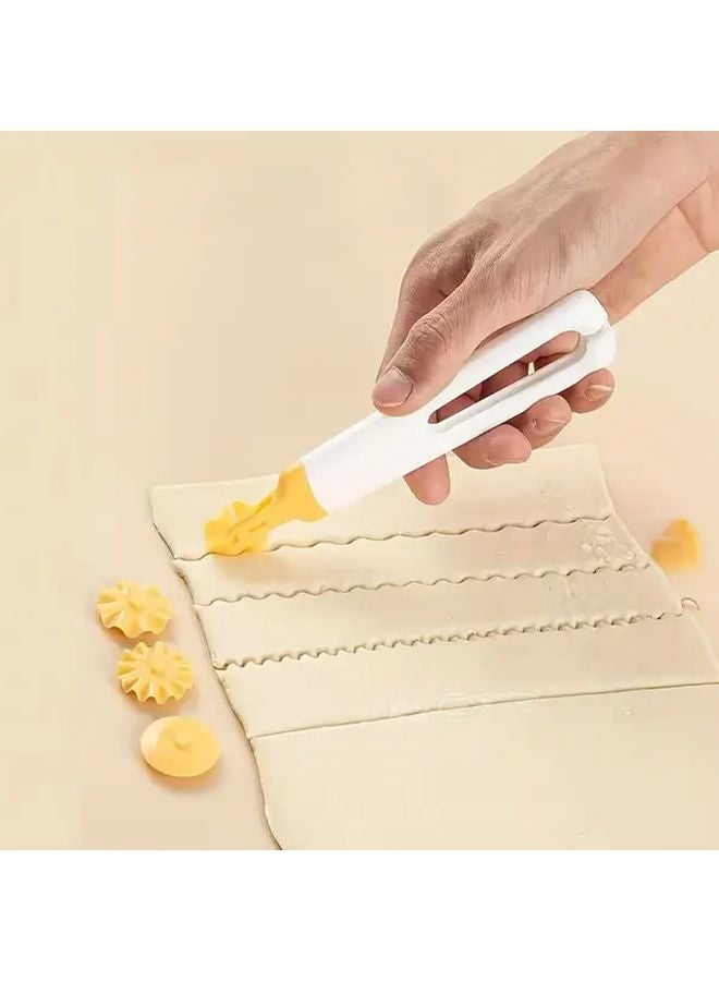 Yellow 4 In 1 Pastry Cutter Dough Scraper Chopper Blender Multi Function Baking Tool - Image 4